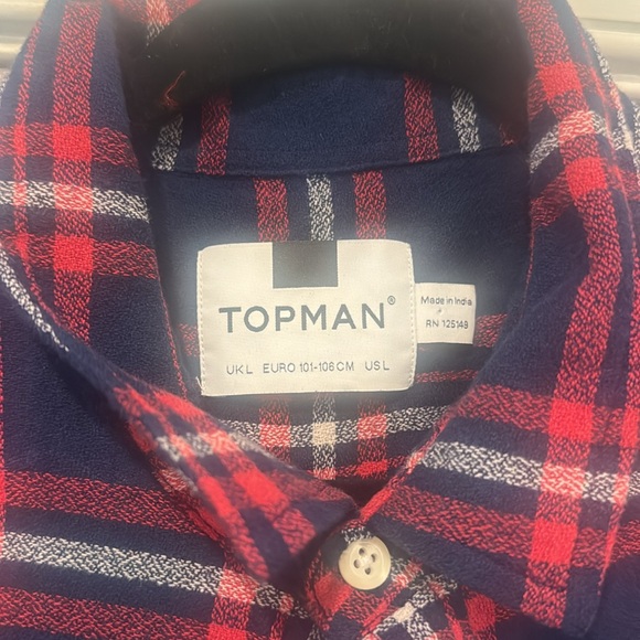 Top Man Plaid Button Up - Picture 3 of 4